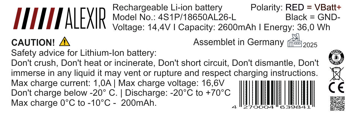 Medion E32 SW, MD18510 Saugroboter Ersatz Akku /14,4V /2600mAh