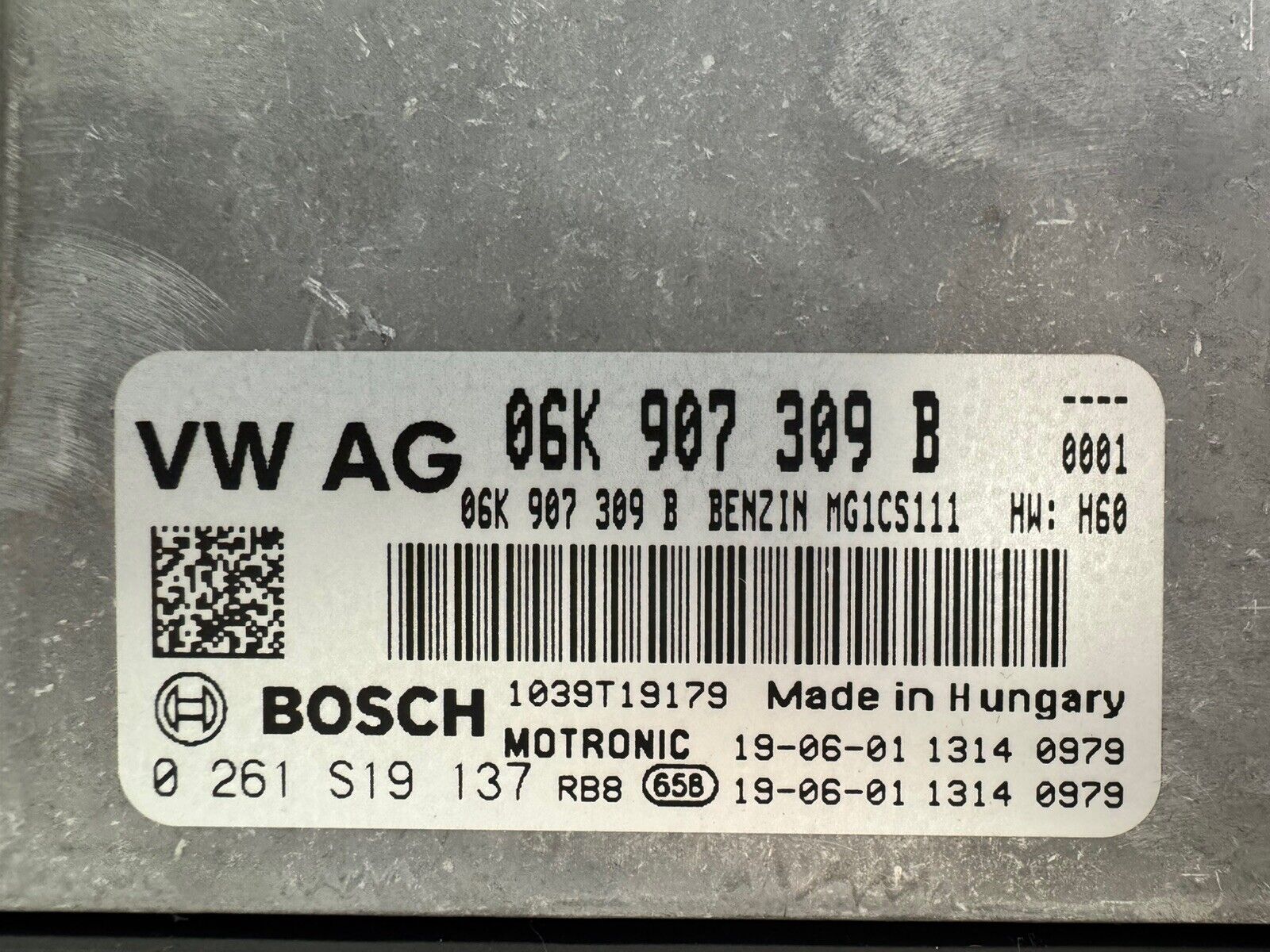 NEU + Orig VW Audi Skoda Seat BOSCH Motorsteuergerät 06K907309B BENZIN MG1CS111