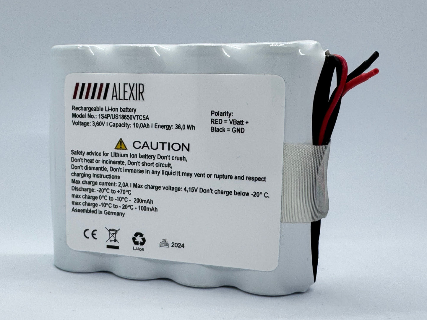 Li-Ion Akku / 1S4P / 3.6V-3.7V / 10Ah / 10000mAh, 4-Zellen MURATA / Universell
