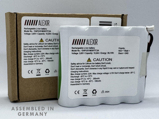 Li-Ion Akku / 1S4P / 3.6V-3.7V 10Ah / 10000mAh, 4-Zellen MURATA mit Micro JST PH 2.0 2P